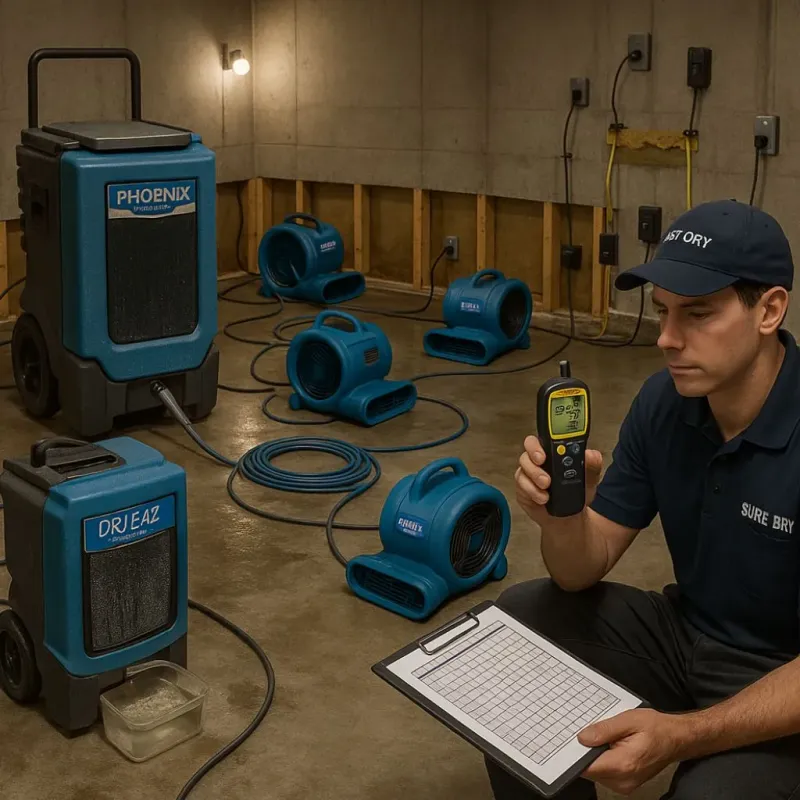Structural Drying and Dehumidification process in Hermann, MO